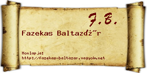 Fazekas Baltazár névjegykártya